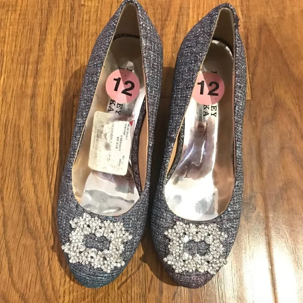 Badgley Mischka glitter crystal heels
